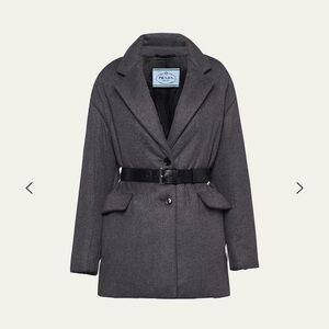 NWT Prada Gray Belted Puffer Jacket